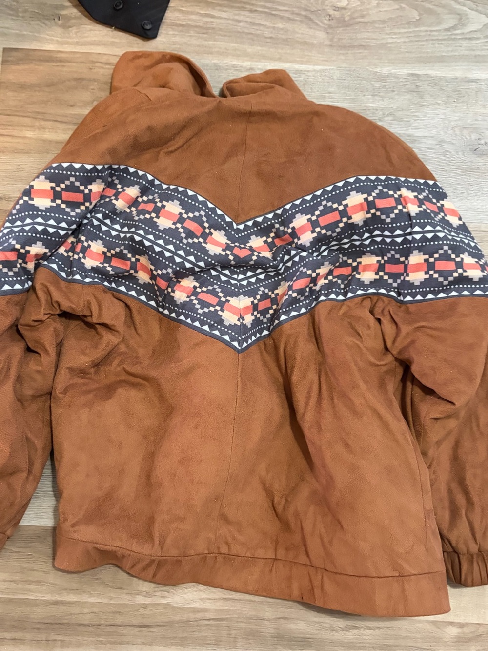 Rust Brown Women's Patterned Suede Jacket